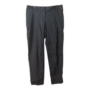 JONES NEW YORK Grace Ankle Pants Black with White Polka Dots Size 10 Timeless